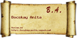 Bocskay Anita névjegykártya