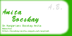 anita bocskay business card